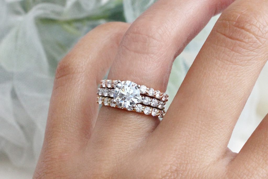 Morganite Engagement Ring, Unique 1 Carat Floating Halo Rose Gold, White &  Brown Diamonds, Anniversary Ring MG94613 – mondi.nyc