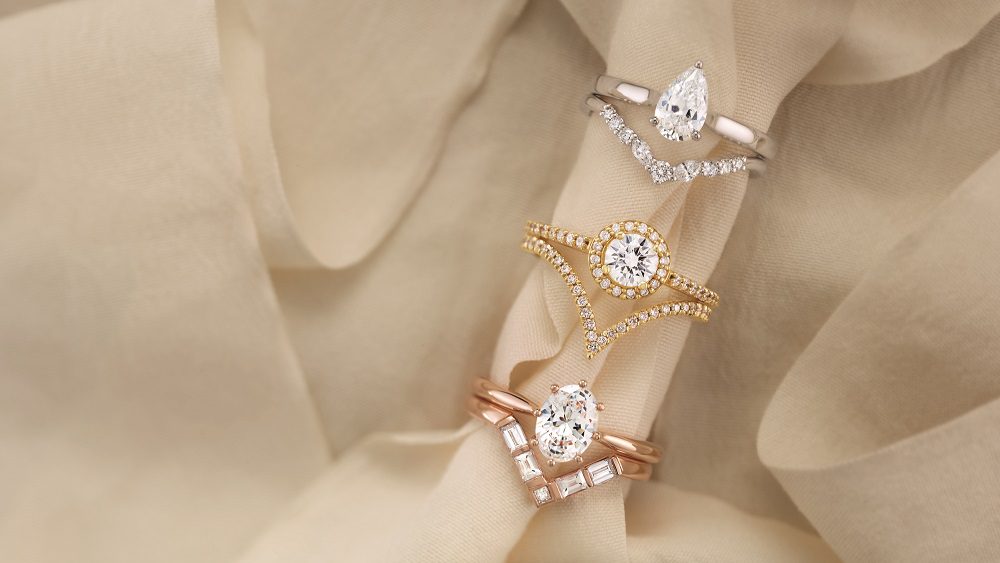 White Gold, Yellow Gold, and Rose Gold Engagement rings in Dallas. 