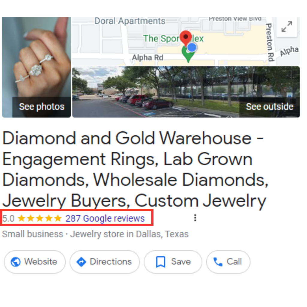 Diamond and Gold Warehouse in Dallas, Texas