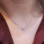 Round Diamond Bezel Necklace 0.51ct 