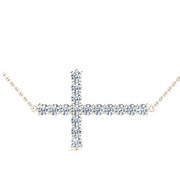 Diamond Cross Pendant- East/West Style