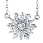 Diamond Cluster Pendant- Snowflake Style