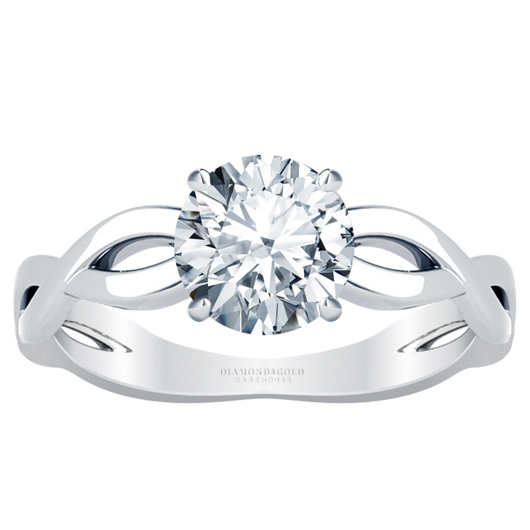 Infinity Twist Solitaire Engagement Ring