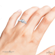 Wide Flat Band Solitaire Engagement Ring