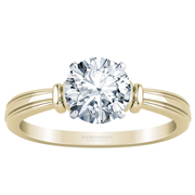 Engraved Tapered Solitaire Engagement Ring