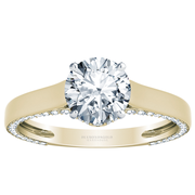 Flat Solitaire Engagement Ring, Inside Diamond Edges