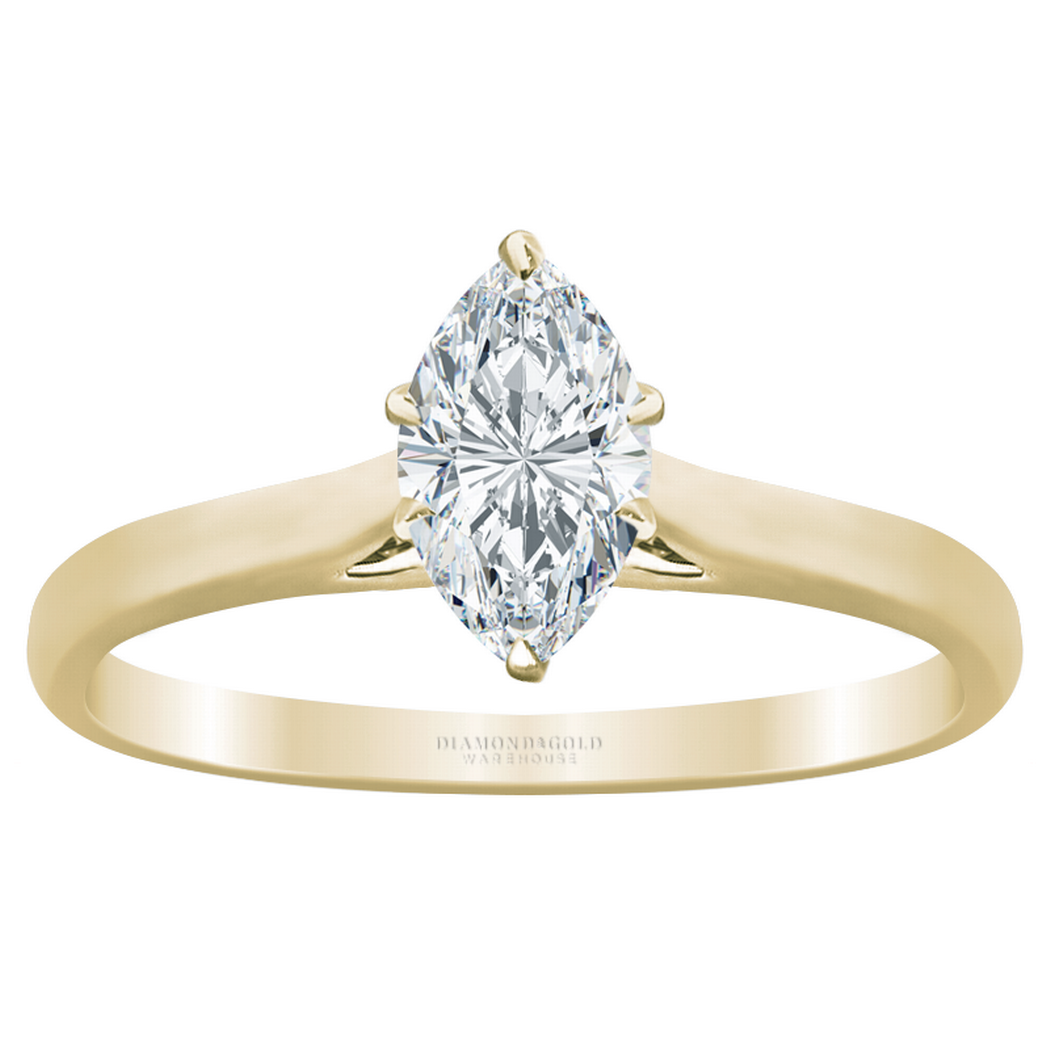 Marquise Diamond Solitaire Engagement Ring at Diamond and