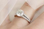 Round Diamond Engagement Ring - Split Pave Shank