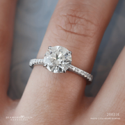 Round Pave Diamond Engagement Ring 