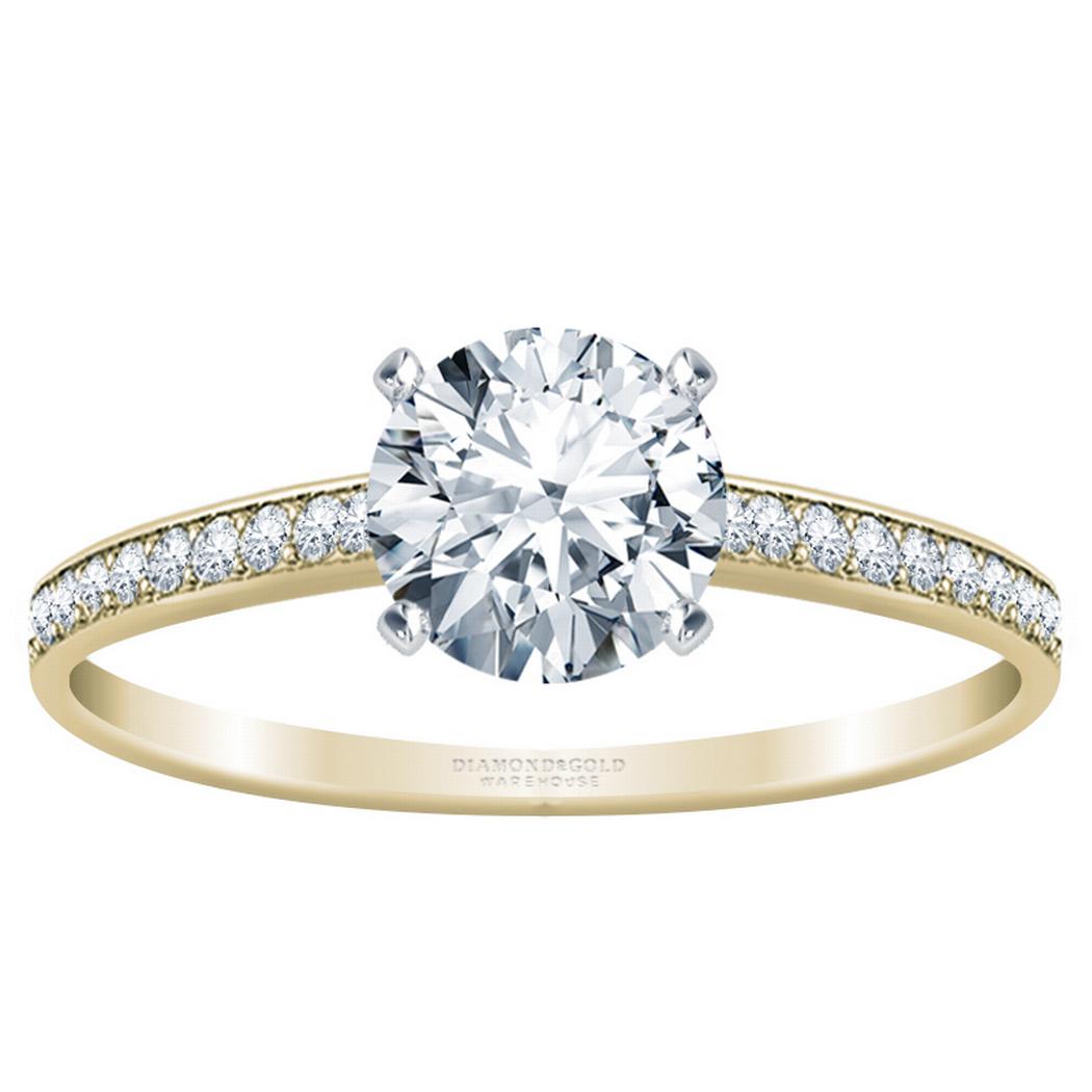 2 Carat Channel Set 4 Prong Princess Diamond Engagement Ring Set – bbrnw2029