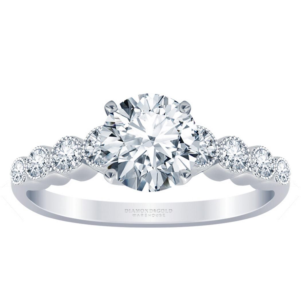 Diamond Engagement Ring Milgrain 