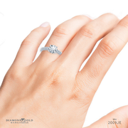 Round Diamond Engagement Ring - Two Row