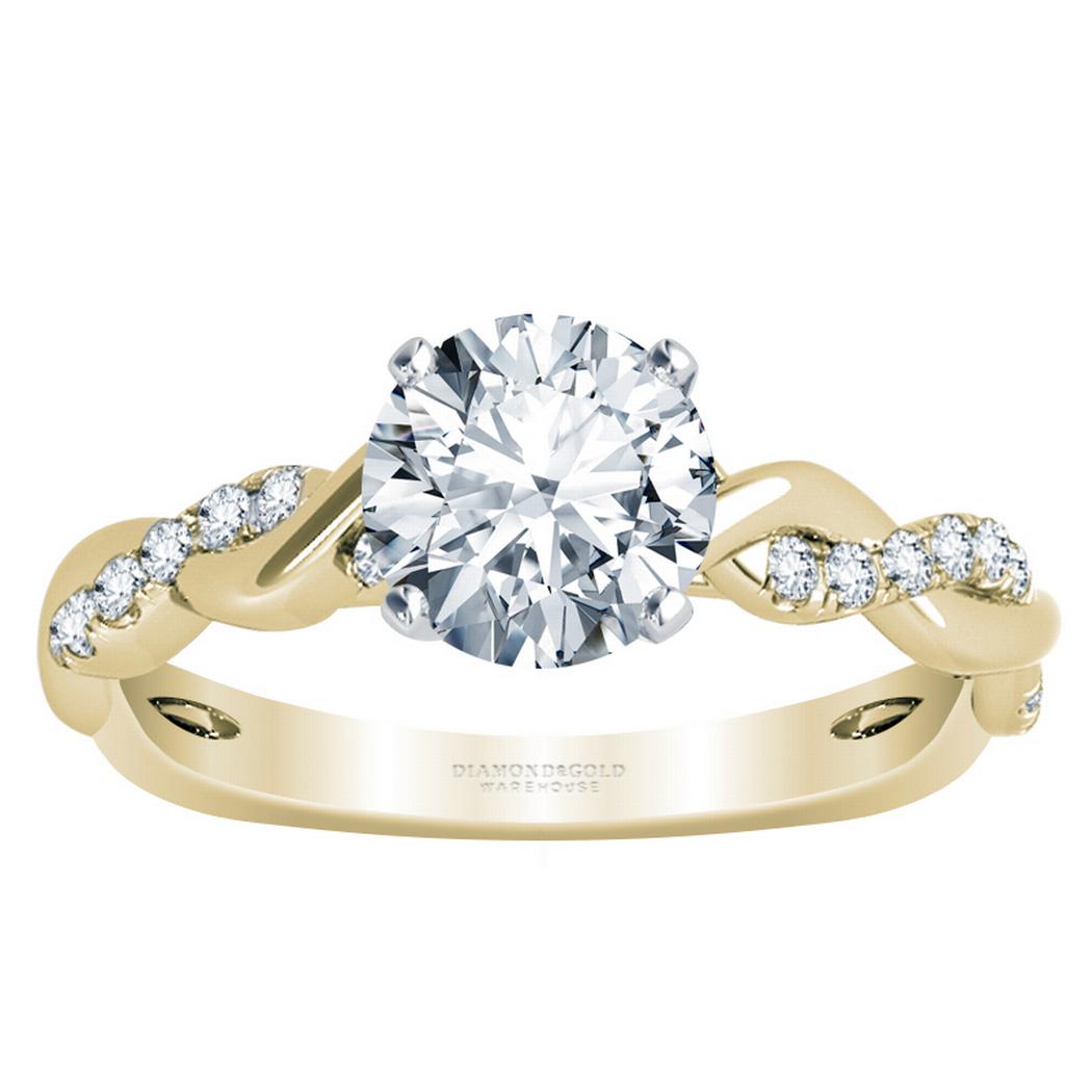 Braided Engagement Ring Rose Gold and Diamond 2S - Doron Merav