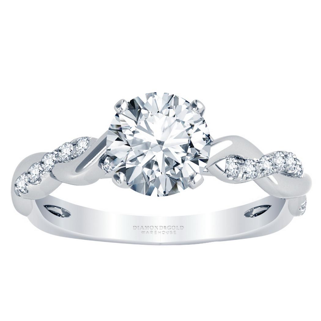 Round Diamond Engagement Ring - Braided Band