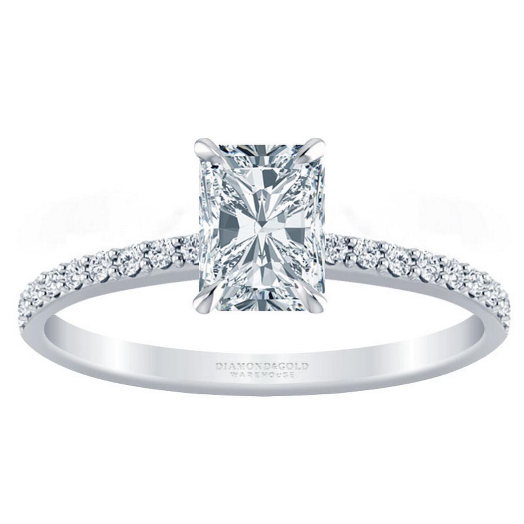 Petite Radiant Diamond Engagement Ring