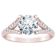 Round Split Diamond Engagement Ring