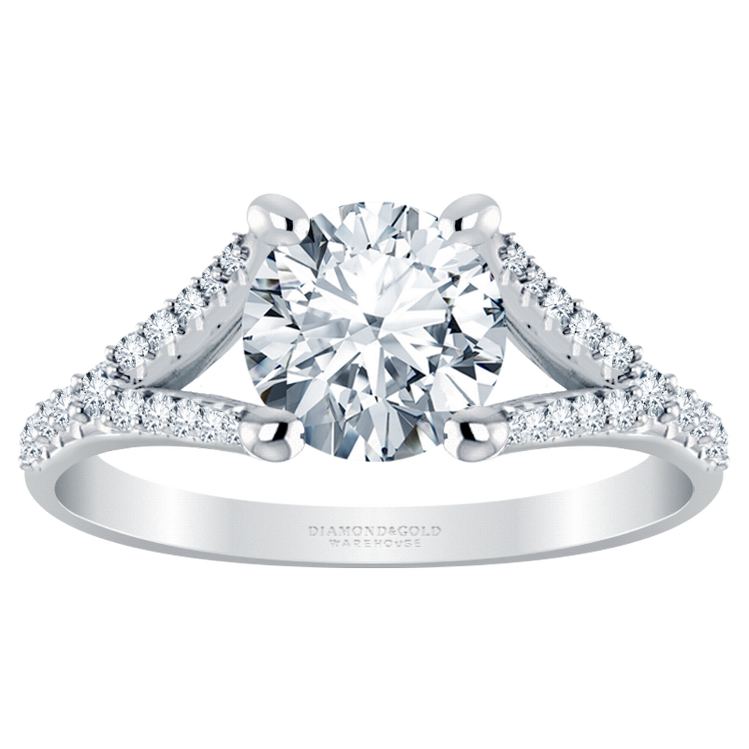 Round Split Diamond Engagement Ring