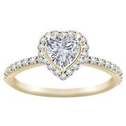Heart Diamond Halo Engagement Ring 