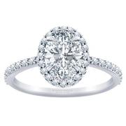 Pave Oval Diamond Halo Engagement Ring