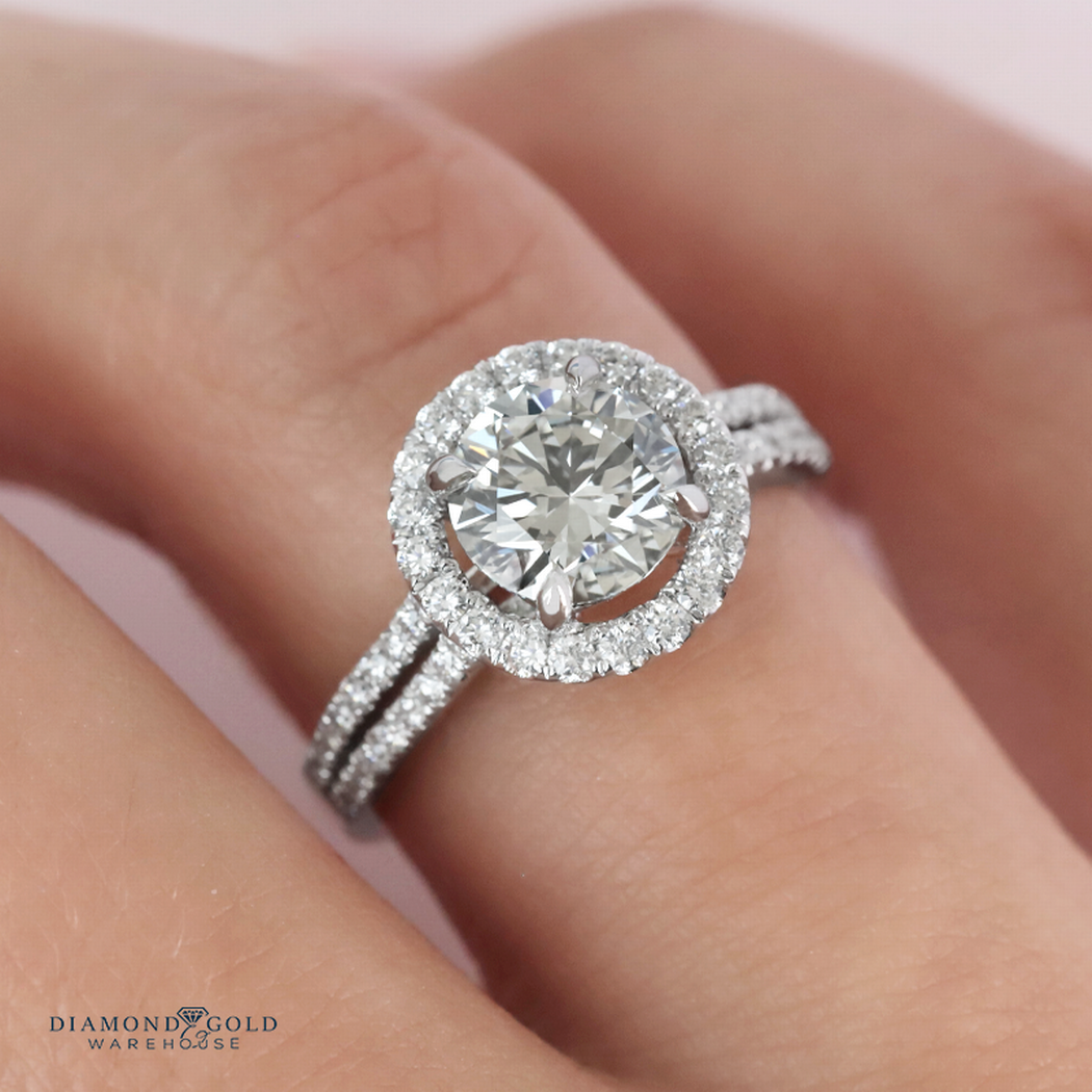 Threaded Ring with Halo, 0.7ct. Round Cut Diamond | Melanie Casey Fine  Jewelry