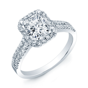 Oval Halo Engagement Ring - Double Row