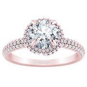 Diamond Pave Halo Engagement Ring