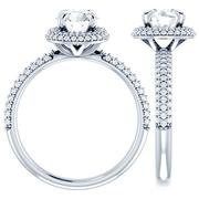 Diamond Pave Halo Engagement Ring