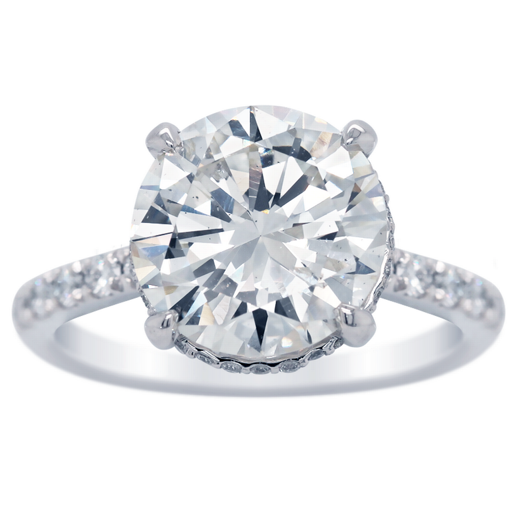  Round Diamond Hidden Halo Engagement Ring 4.52ct