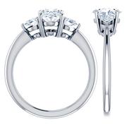 Oval Diamond Three Stone Engagement Ring
