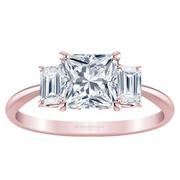 Three Stone Princess Diamond Engagement Ring