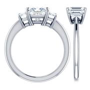 Three Stone Princess Diamond Engagement Ring