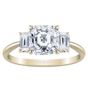 Three Stone Asscher Diamond Engagement Ring