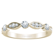 Stackable Diamond Wedding Band - Alternating Diamonds
