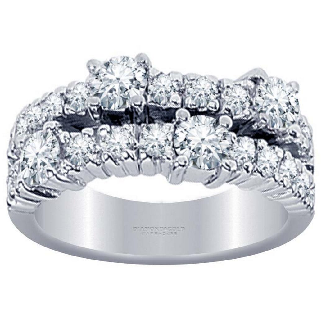 Two Row Round Diamond Stackable Band