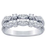 Marquise and Round Diamond Band - Two Row