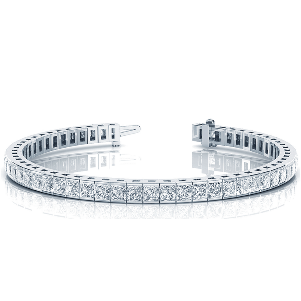 14k Princess Channel Diamond Tennis Bracelet
