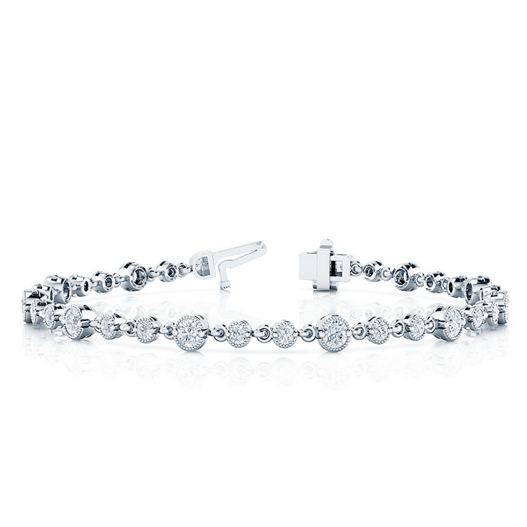 14k Bezel Chain Link Diamond Tennis Bracelet at Diamond an