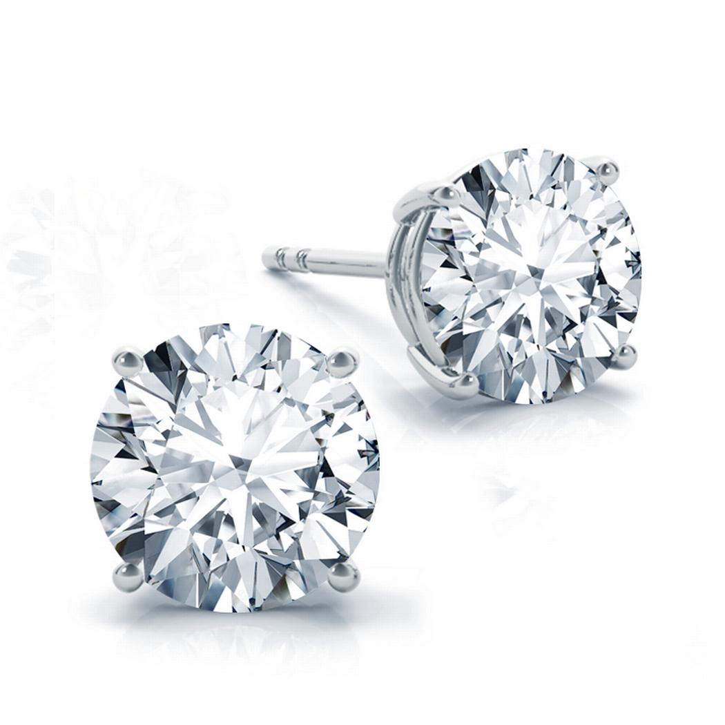 Round Diamond Stud Earrings 1.44 carat total weight