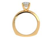 Oval Diamond Engagement Ring with Hidden Halo Knife Edge