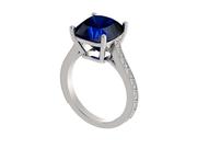 Cushion Cut Sapphire Ring with Diamond Accents