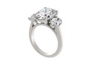 Oval Three Stone Engagement Ring with Oval Side Stones