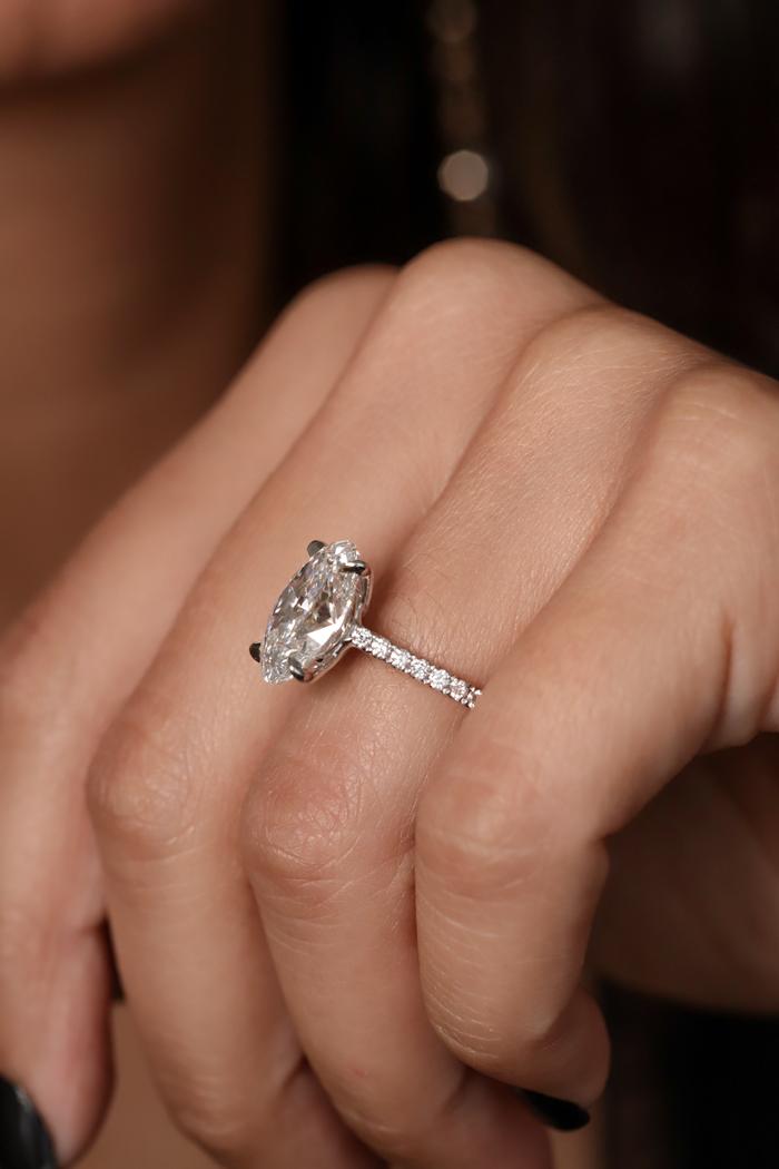 5 Carat Marquise Cut Diamond Platinum Engagement Ring – Raymond Lee Jewelers