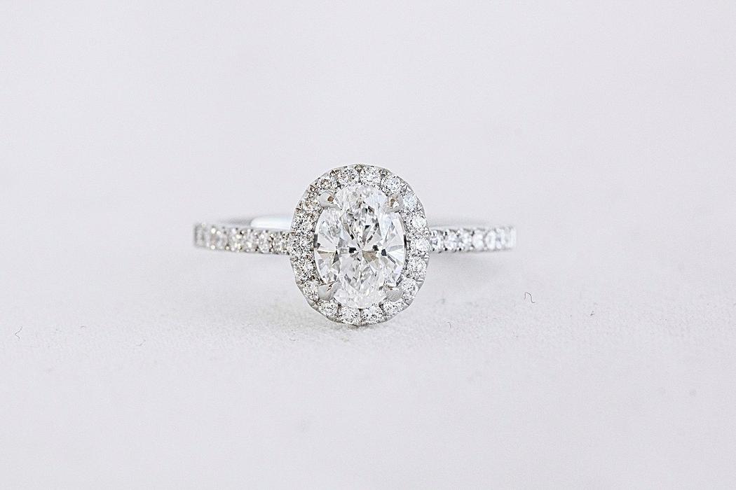 Oval Halo Engagement  Ring