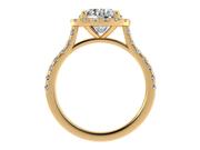 Round Brilliant Cut Diamond Engagement Ring with Diamond Halo