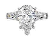 Pear Cut Three Stone Diamond Engagement Ring 