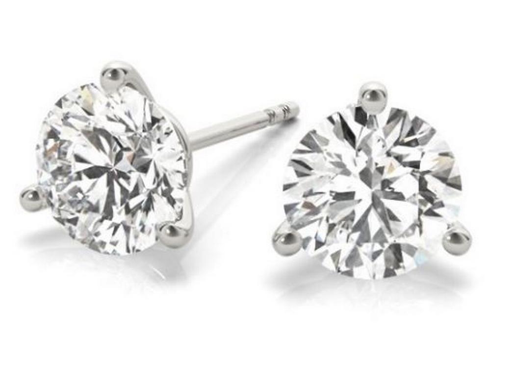Round Diamond Stud Earrings 1.44 carat total weight at Dia