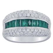 Emerald and Diamond Ring 0.65ctw