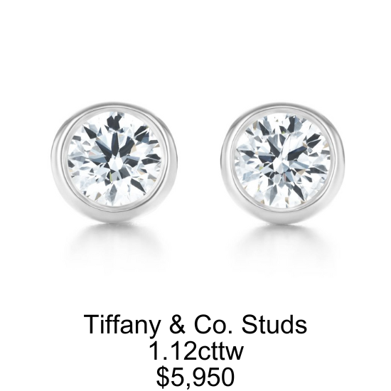 Tiffany and Co. Diamond Studs Bezel Set