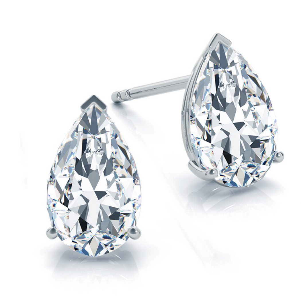 Pear Diamond Stud Earrings