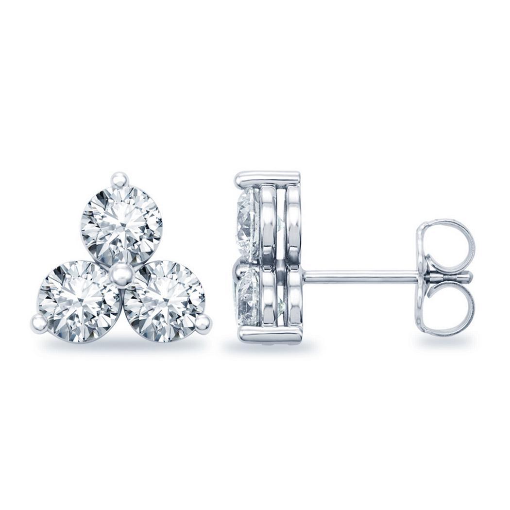 Round 3 Stone Diamond Earrings